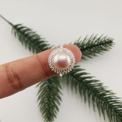 Nhẫn Bạc Ý s925 Đính Ngọc Trai Tự Nhiên 10mm Hoa Hướng Dương MADAME HIEN PEARLS Cho Nữ BYNN001