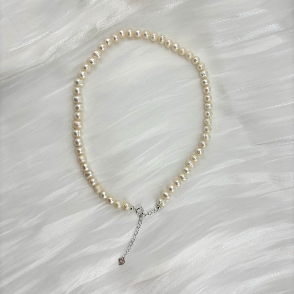 Vòng cổ Bạc 925 Ngọc Trai Nuôi Tự Nhiên Kích Thước 6-7mm MADAME HIEN PEARLS Cho Nữ CT008