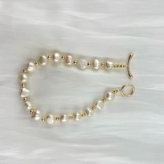 Vòng Tay Hạt Trai Baroque 7-8mm Tự Nhiên MADAME HIEN PEARLS Khoá OT VTB003