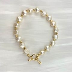 Vòng Tay Hạt Trai Baroque 7-8mm Tự Nhiên MADAME HIEN PEARLS Khoá OT VTB003