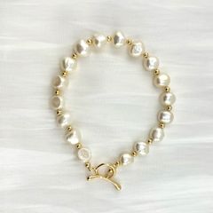 Vòng Tay Hạt Trai Baroque 7-8mm Tự Nhiên MADAME HIEN PEARLS Khoá OT VTB003