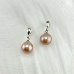 Bông Tai Bạc Ý s925 Mạ Vàng Ý Đính Ngọc Trai 10-11 mm AAAA Tối Giản Tròn Đẹp Hoàn Hảo MADAME HIEN PEARLS BMVBTT009