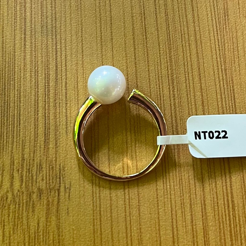 Nhẫn Trơn Cổ Điển Đính Ngọc Trai Xám Tròn Tự Nhiên Cao Cấp Tối Giản MADAME HIEN PEARLS Unisex Nam Nữ