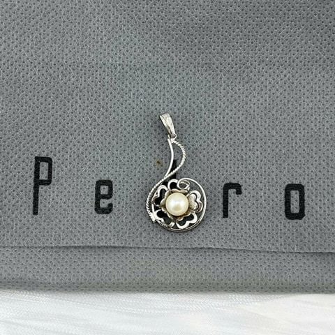 [SALE] Mặt Dây Chuyền Ngọc Trai Tự Nhiên Khung Bạc Cầu Kỳ Hoa Lá MADAME HIEN PEARLS SALEMN002