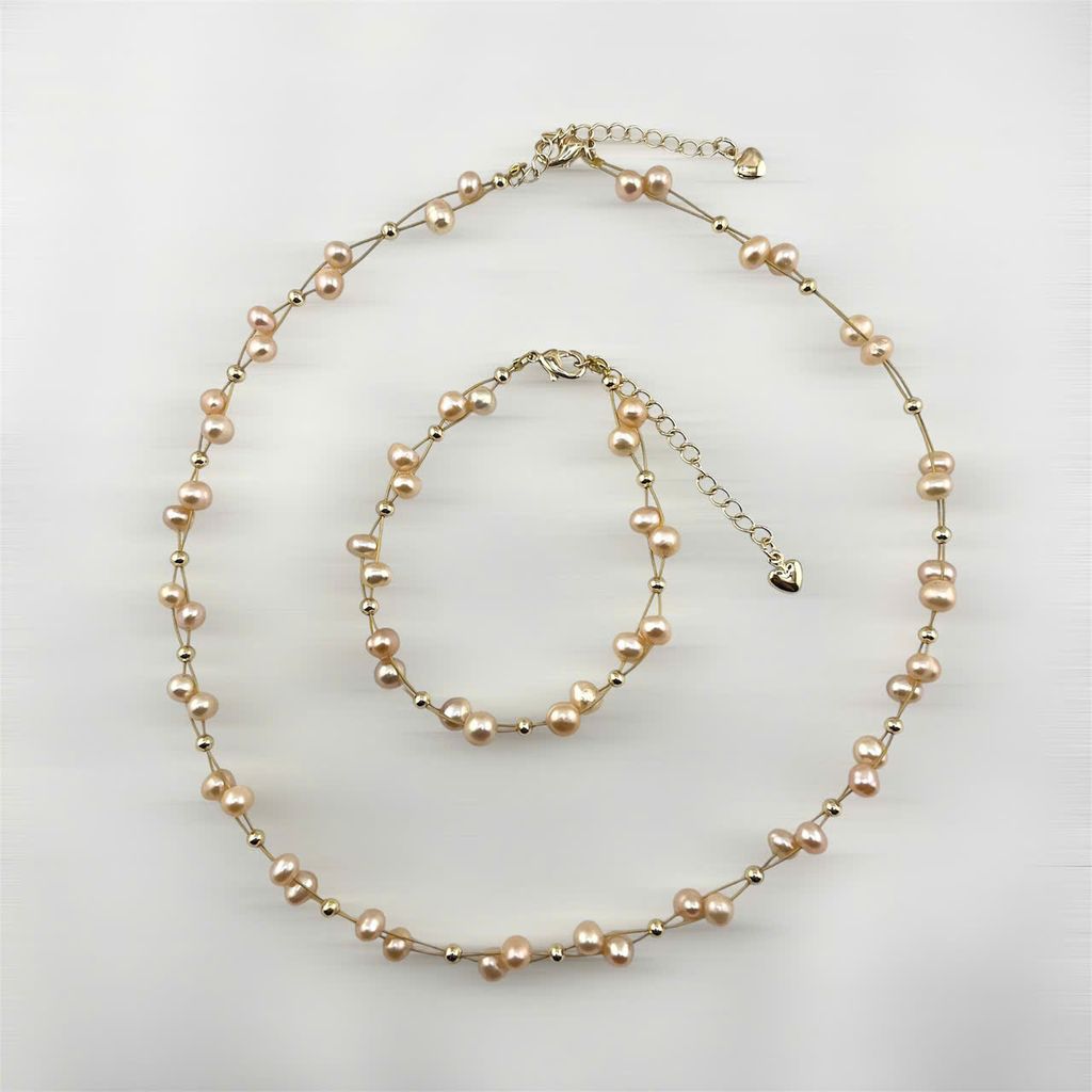 Vòng Cổ Choker Sợi Bện Đính Ngọc Trai Tự Nhiên MADAME HIEN PEARLS Đáng Yêu Cho Nữ CT064