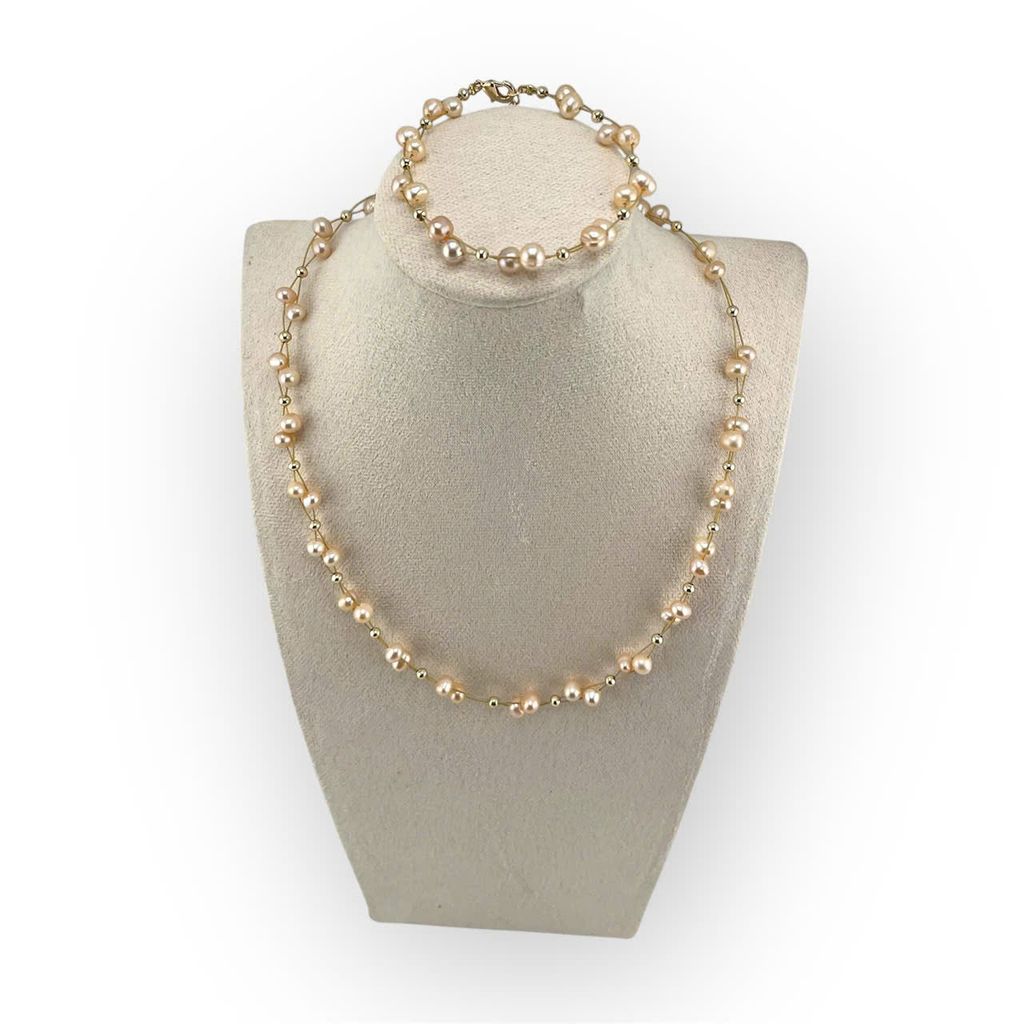 Vòng Cổ Choker Sợi Bện Đính Ngọc Trai Tự Nhiên MADAME HIEN PEARLS Đáng Yêu Cho Nữ CT064