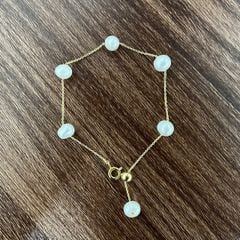 Vòng Tay Dây Chuyền Bạc Điểm 6 Hạt Ngọc Trai Xám Baroque Đơn Giản Đáng Yêu MADAME HIEN PEARLS Cho Nữ VTB025