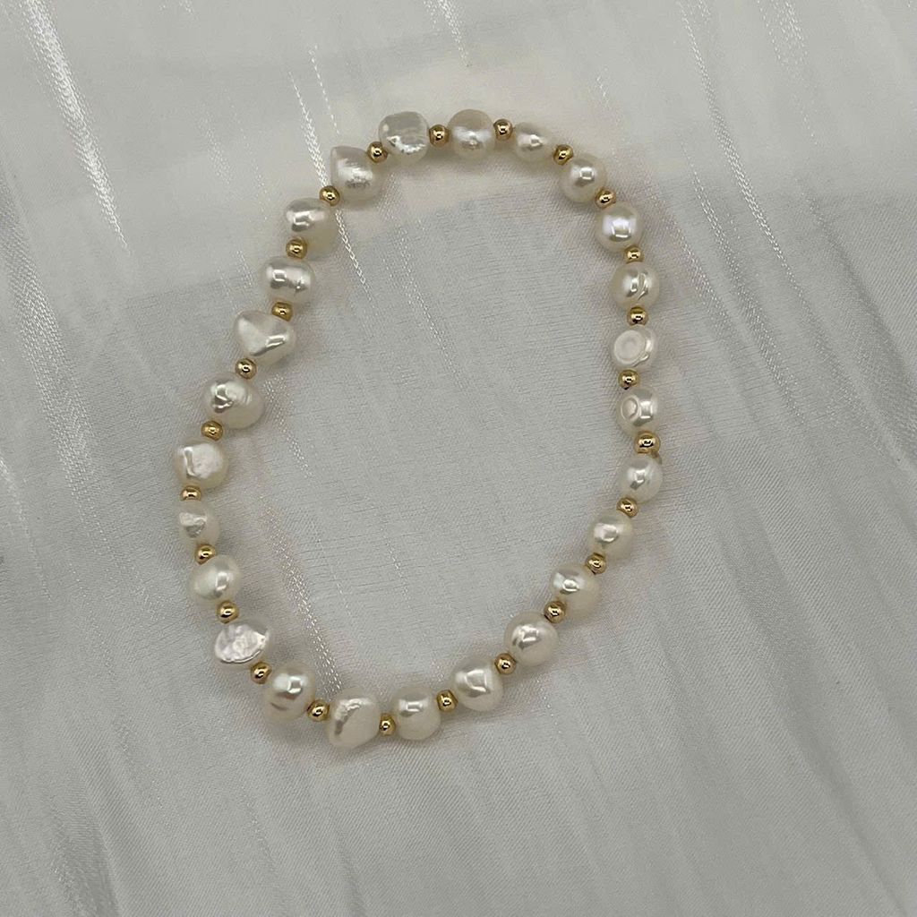 Vòng Tay Ngọc Trai Baroque Tự Nhiên Phối Cham Đuôi Cá MADAME HIEN PEARLS Thời Trang Nữ VTB066