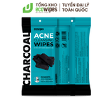  Khăn Ướt Ngừa Mụn Hộp 2 Gói Charcoal Anti Acne Cleansing Wipes 