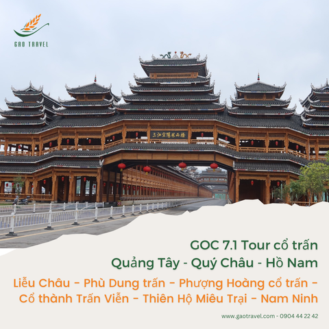 Tour 4 cổ trấn: Phù Dung - Phượng Hoàng - Trấn Viễn - Thiên hộ Miêu Trại