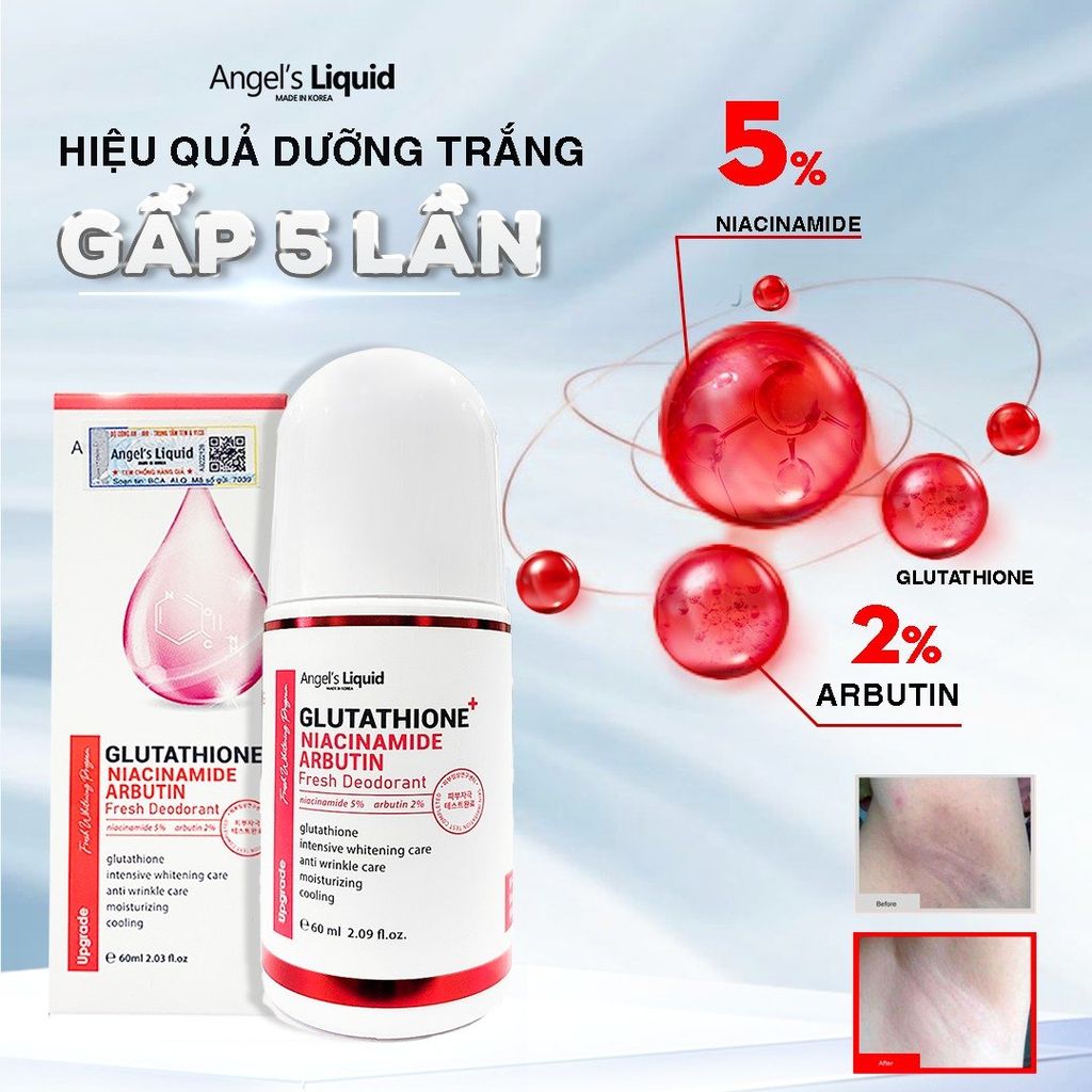 Angel's Liquid Lăn Nách Glutathione+ Niacinamide 60ml