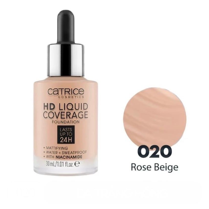 Kem Nền Catrice HD Liquid Coverage Foundation Che Phủ 24H 30ml