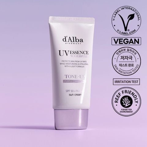 Kem Chống Nắng D'Alba Nâng Tone Tím Hiệu Chỉnh Sắc Da 50ml