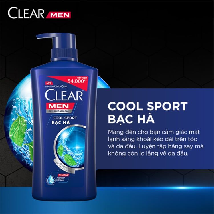 Dầu Gội Clear Men Bạc Hà Thơm Mát 180g