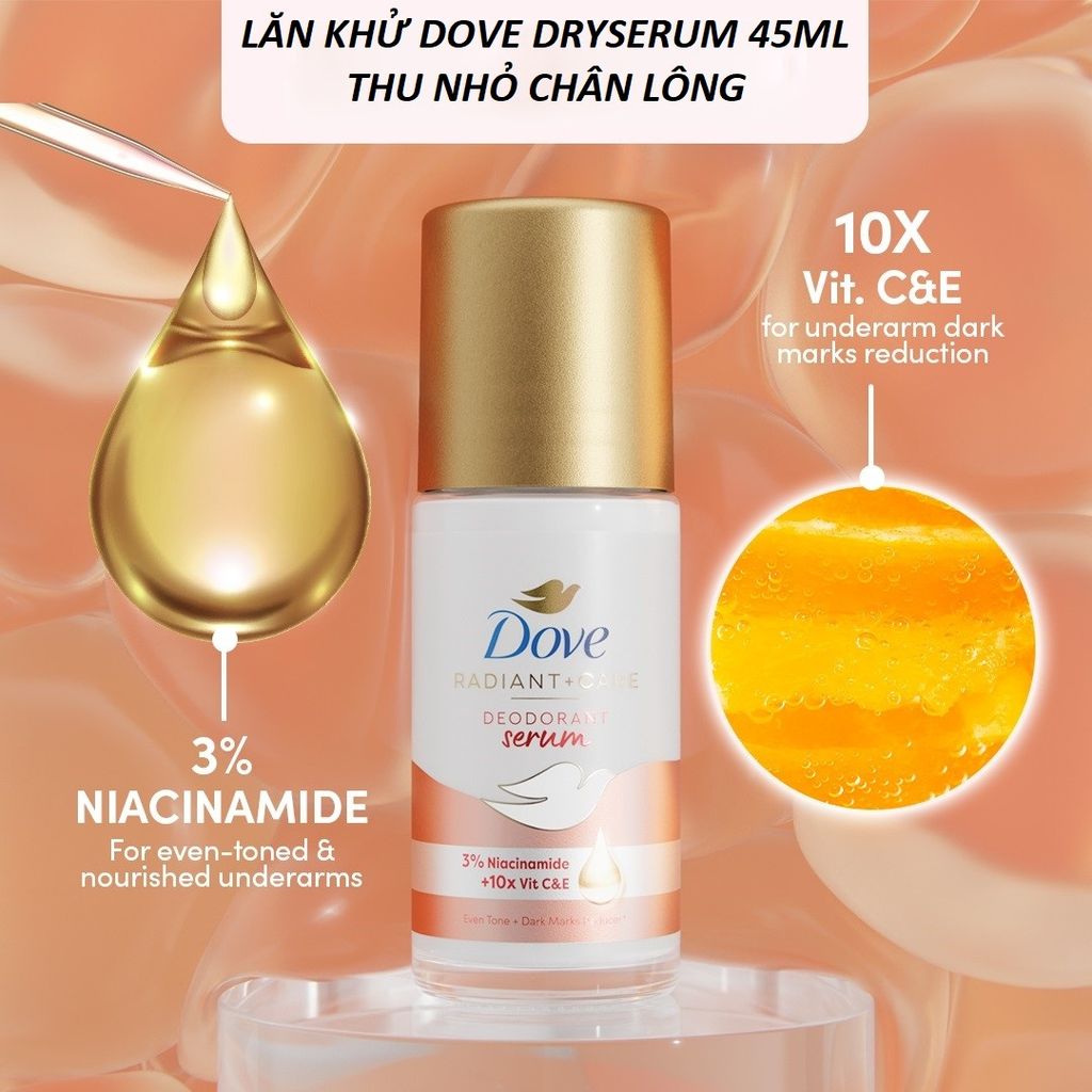 Dove Lăn Khử Mùi 3% Niacinamide 10X Vitamin C&E 45ml