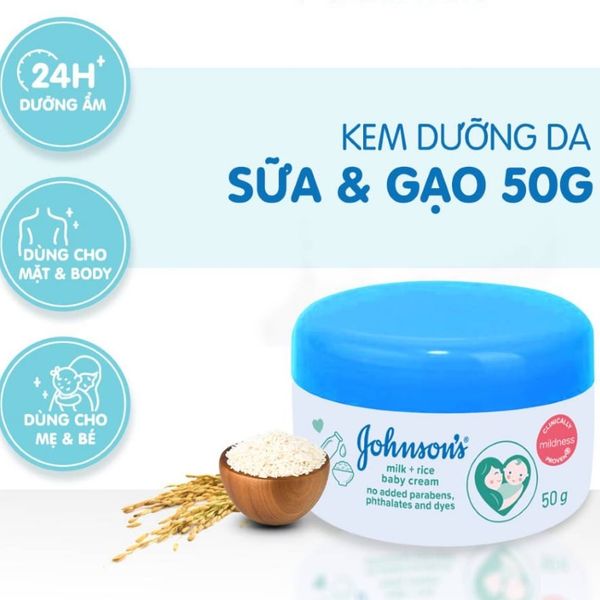 JOHNSON'S BABY Kem Dưỡng Da Sữa Và Gạo 50g