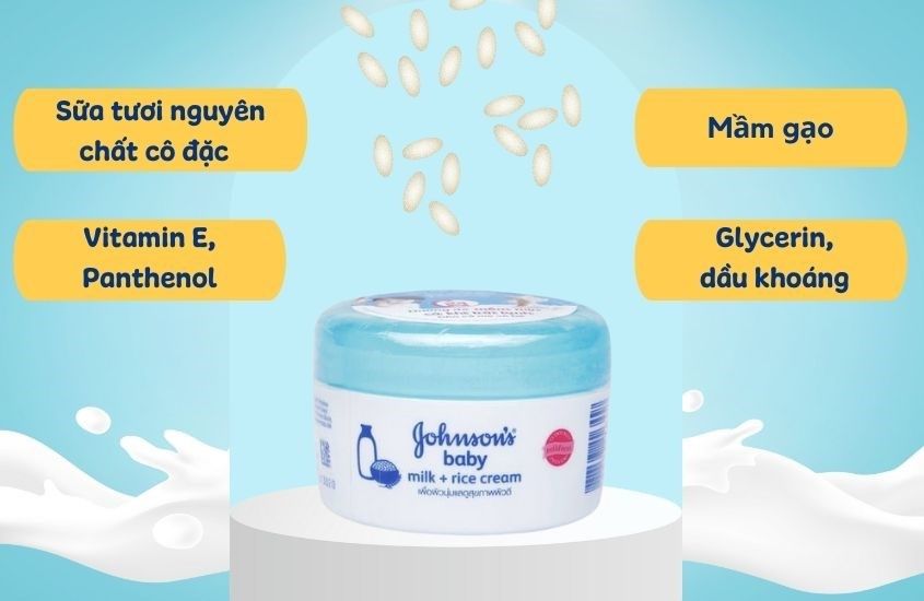 JOHNSON'S BABY Kem Dưỡng Da Sữa Và Gạo 50g