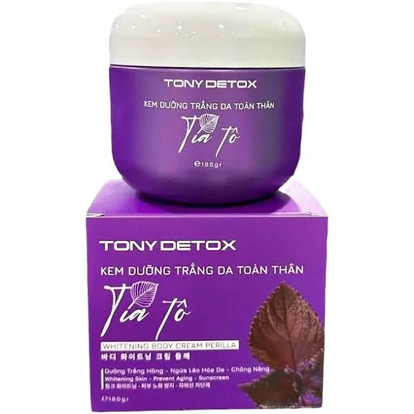 Tony Detox Kem Trắng Da Toàn Thân Tía Tô 180g