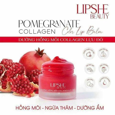 Lipshe Dưỡng Môi Collagen Lựu Đỏ