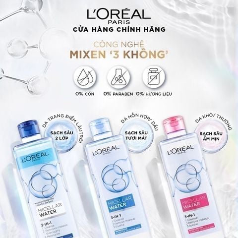 L'Oreal Paris Micellar Nước Tẩy Trang 3in1 400ml