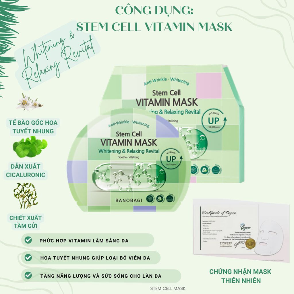 Mặt Nạ Dưỡng Da Banobagi Stem Cell Vitamin Mask 30g