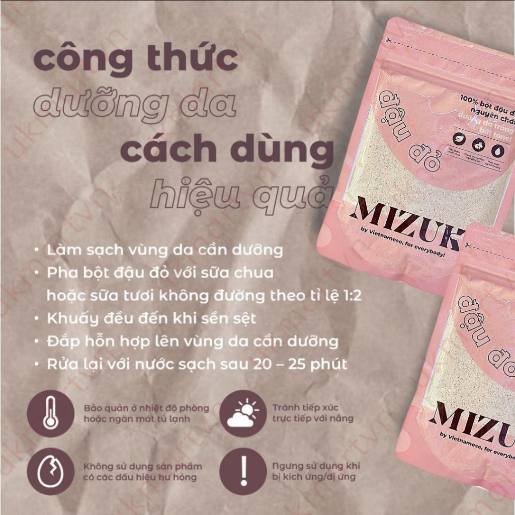 Bột Đậu Đỏ Nguyên Chất Mizuki 100g