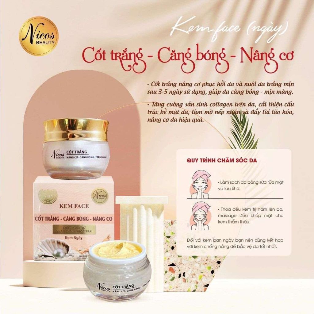 Nicos Beauty Kem Cốt Trắng Đông Y 10g
