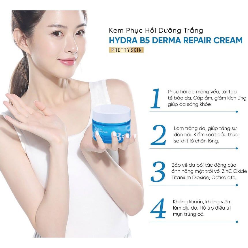 Pretty Skin B5 Kem Phục Hồi Dưỡng Trắng Da 52ml