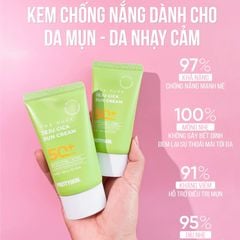 Pretty Skin Jeju Cica Kem Chống Nắng Rau Má Da Dầu Nhạy Cảm