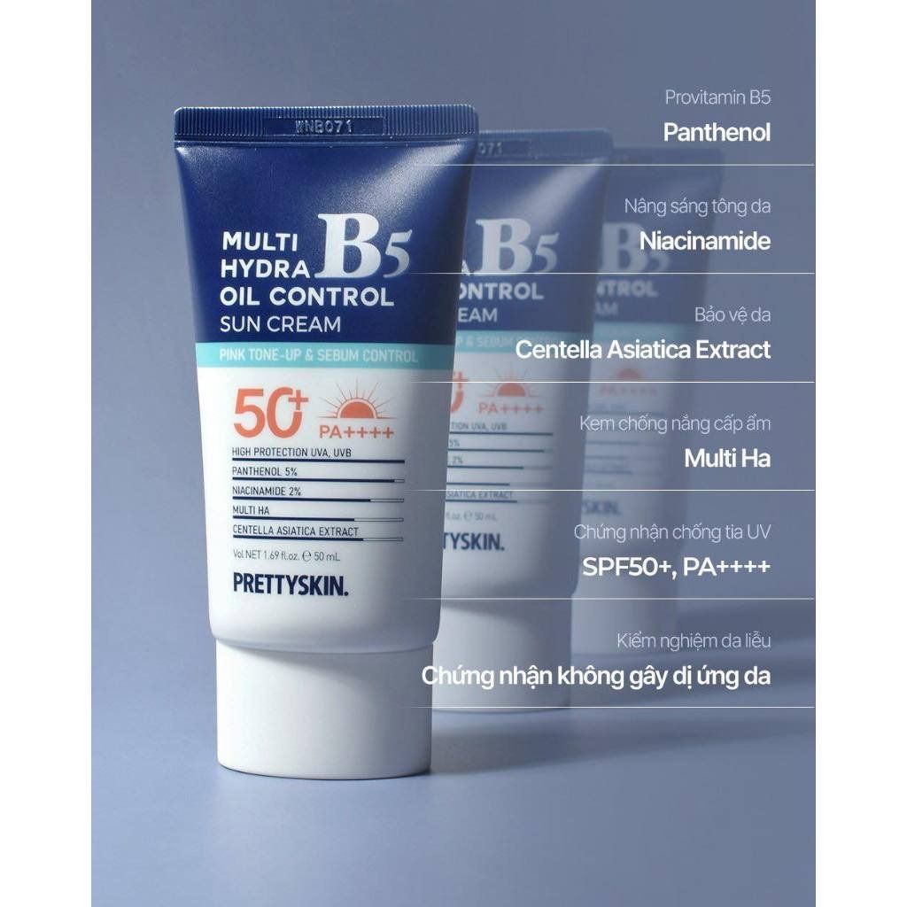 Pretty Skin Vitamin B5 Kem Chống Nắng Kềm Dầu SPF50+ 50ml