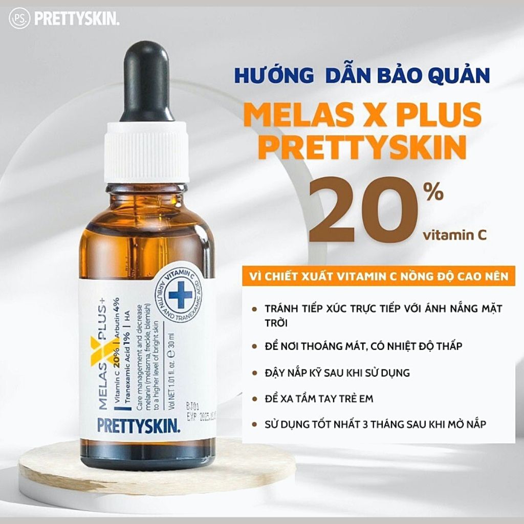 Pretty Skin Serum Dưỡng Trắng Melas X Plus 30ml