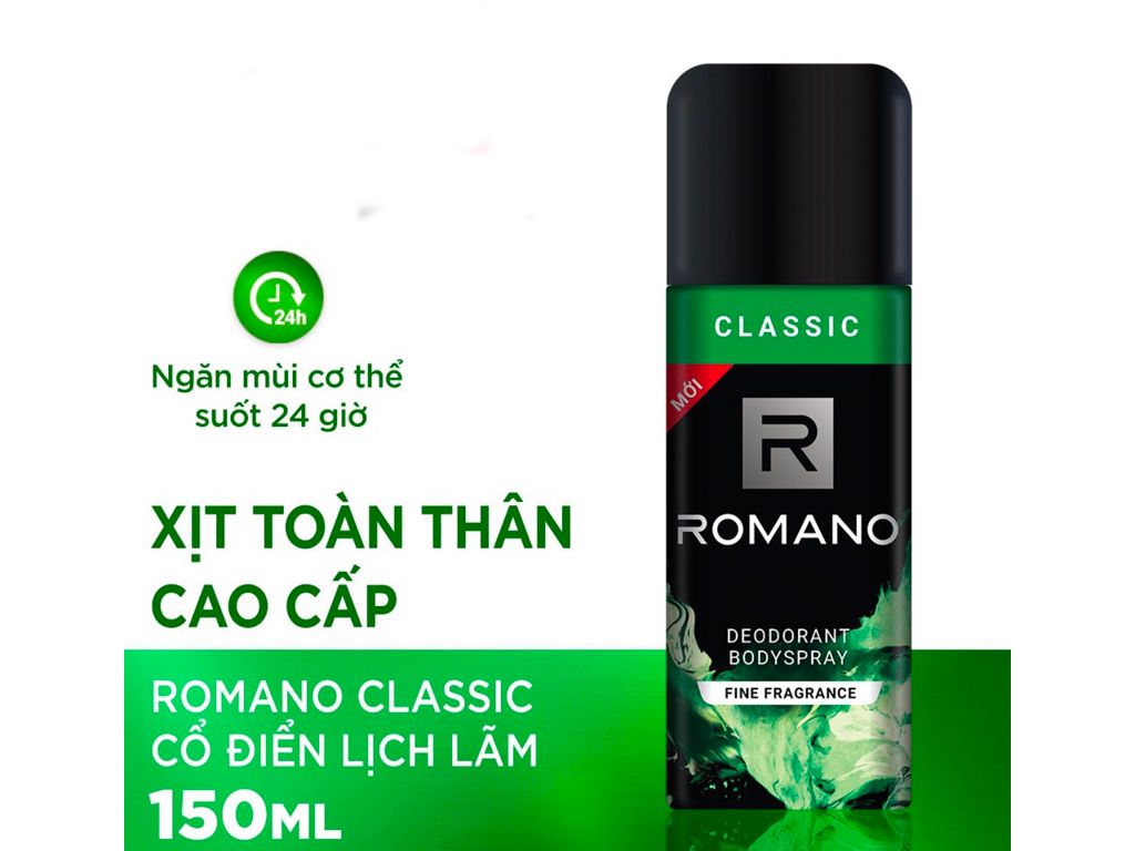 Romano Xịt Khử Mùi Nam Classic 150ml