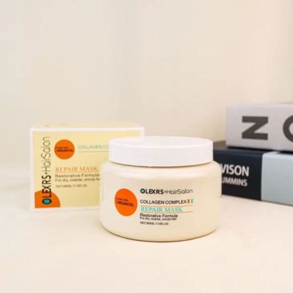 OLEXRS Kem Ủ Tóc Hair Salon Argan Oil Collagen Complex Repair Mask 500ml