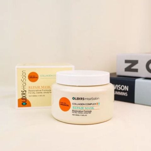 OLEXRS Kem Ủ Tóc Hair Salon Argan Oil Collagen Complex Repair Mask 500ml