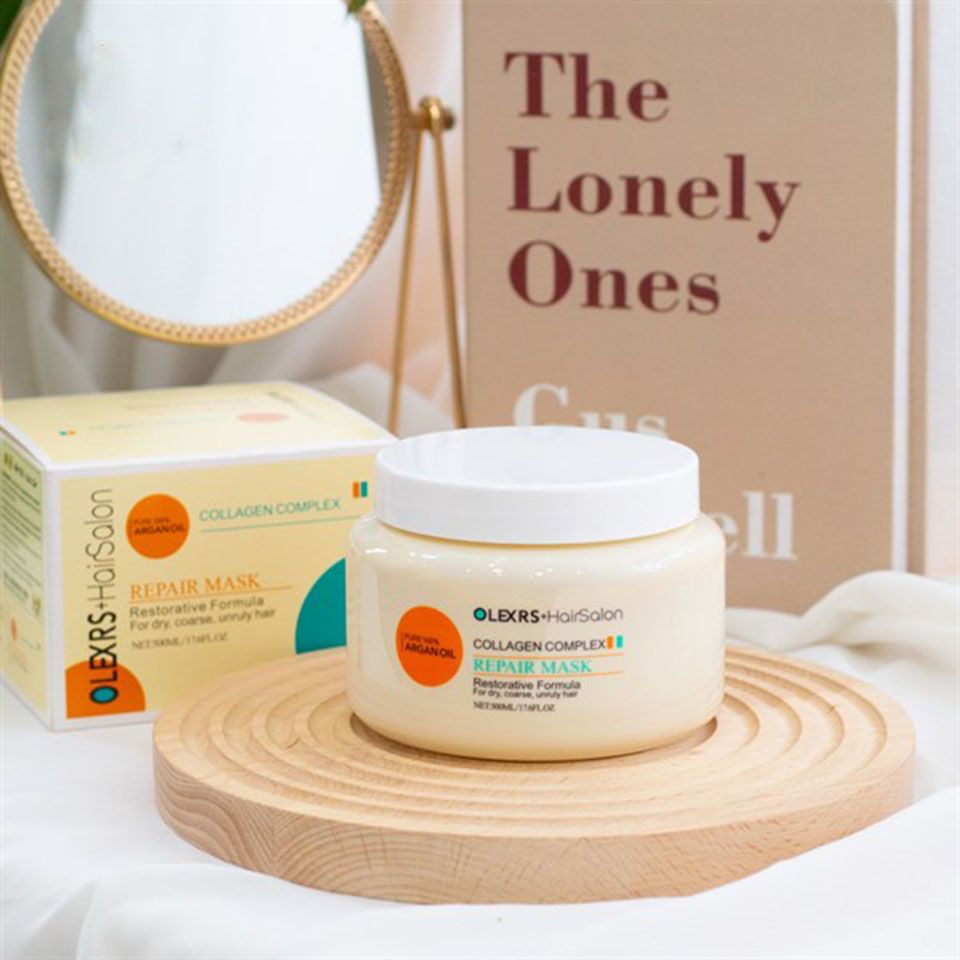 OLEXRS Kem Ủ Tóc Hair Salon Argan Oil Collagen Complex Repair Mask 500ml