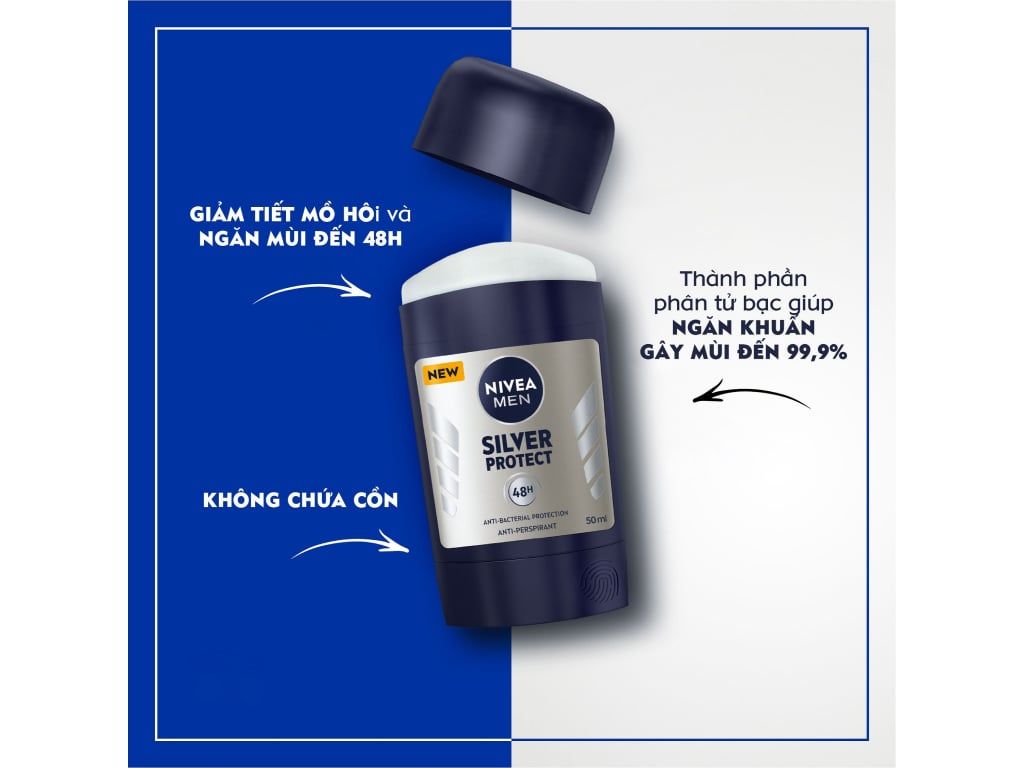 NIVEA Sáp Khử Mùi Phân Tử Bạc 50ml