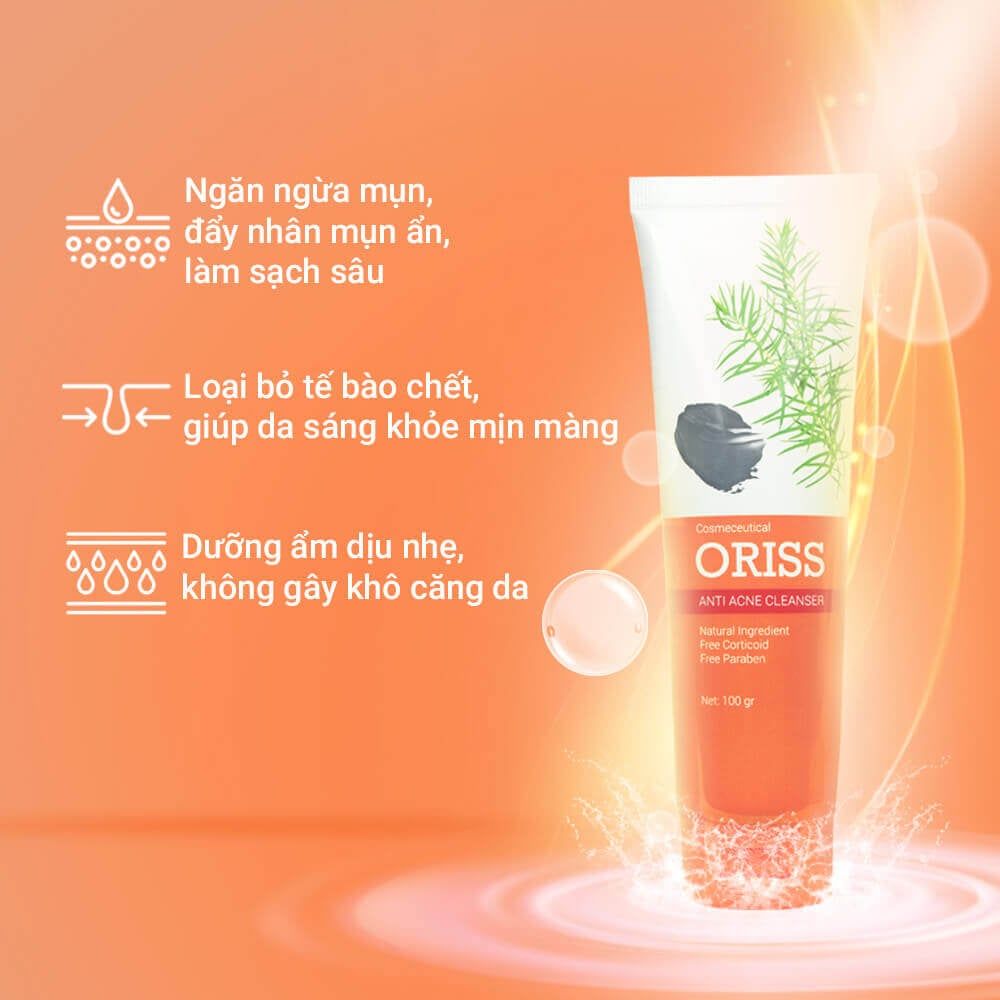 Sữa Rửa Mặt Oriss Dưỡng Trắng Ngừa Mụn Dưỡng Ẩm 100g