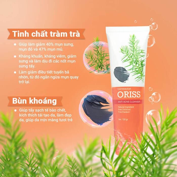 Sữa Rửa Mặt Oriss Dưỡng Trắng Ngừa Mụn Dưỡng Ẩm 100g