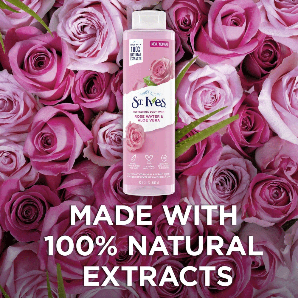 STIVES Sữa Tắm Tẩy Tế Bào Hoa Hồng Lô Hội 650ml