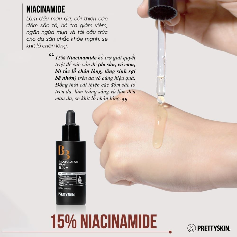 Pretty Skin B3 Discoloration Repair Serum Tinh Chất Trắng Da Mờ Thâm Nám 50ml