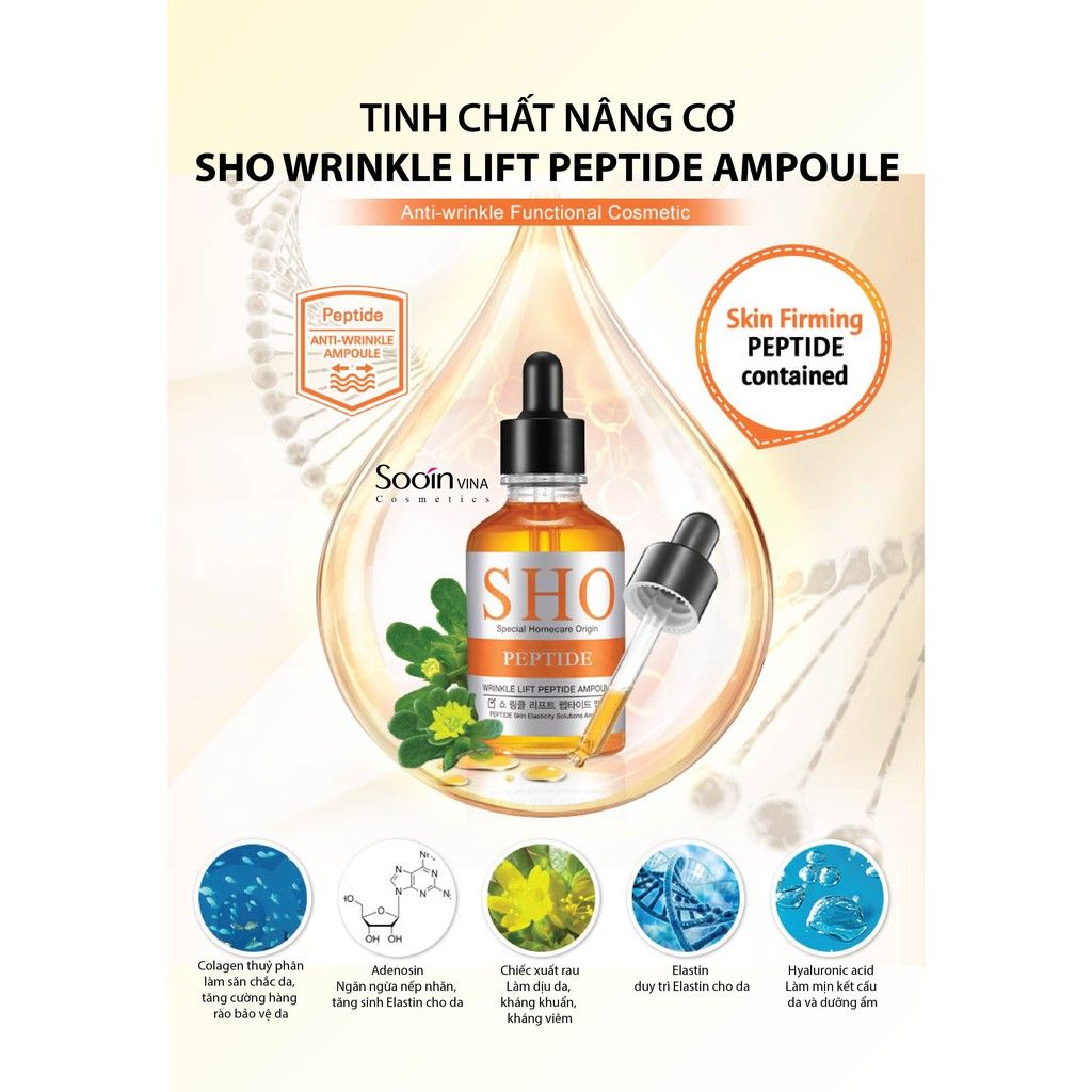 SHO Peptide Tinh Chất Dưỡng Da Ngừa Lão Hoá 50ml