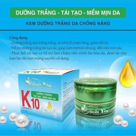 Kem Dưỡng Trắng Giữ Ẩm Tuyết Yến K10 25g