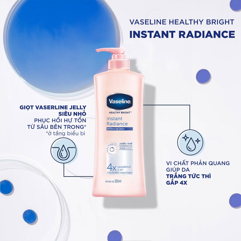 Vaseline Sữa Dưỡng Thể Sáng Da 4X 350ml