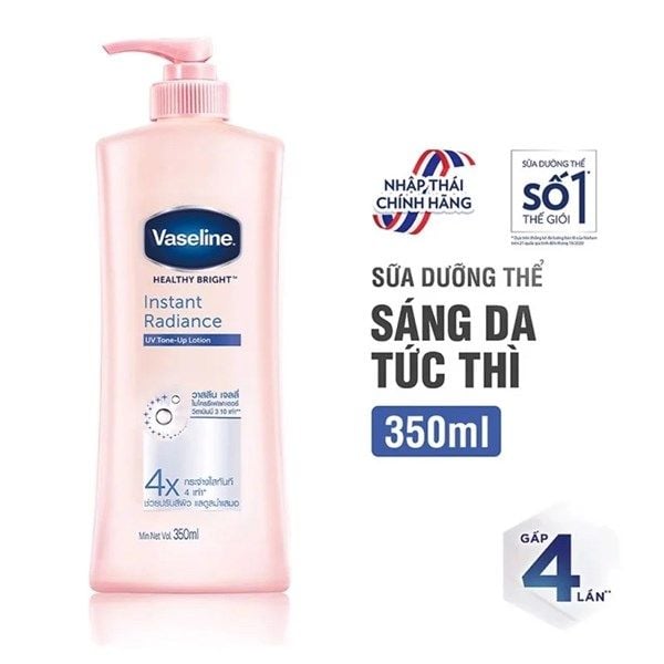 Vaseline Sữa Dưỡng Thể Sáng Da 4X 350ml
