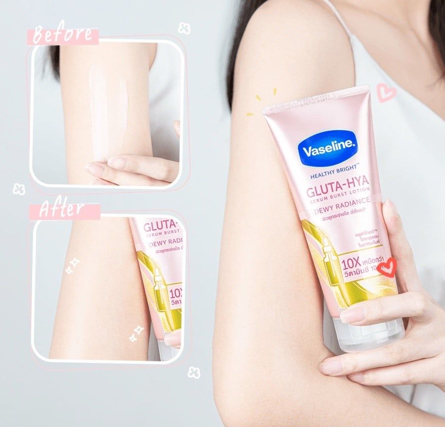 Vaseline Gluta Hya Serum 10X Sữa Dưỡng Thể Đều Màu 350ml