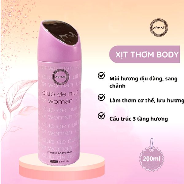 CLub De Nuit Armaf Xịt Khử Mùi Nước Hoa Nữ 200ml