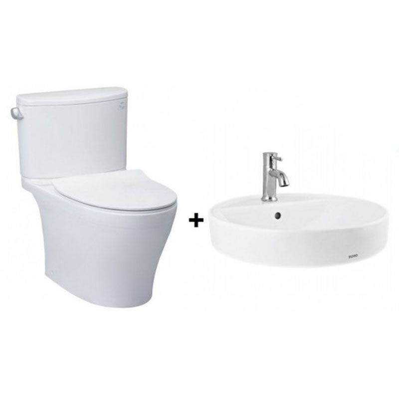  COMBO12B TOTO Bộ Bồn Cầu CS767RT8#XW + Lavabo LT700CTR#XW 