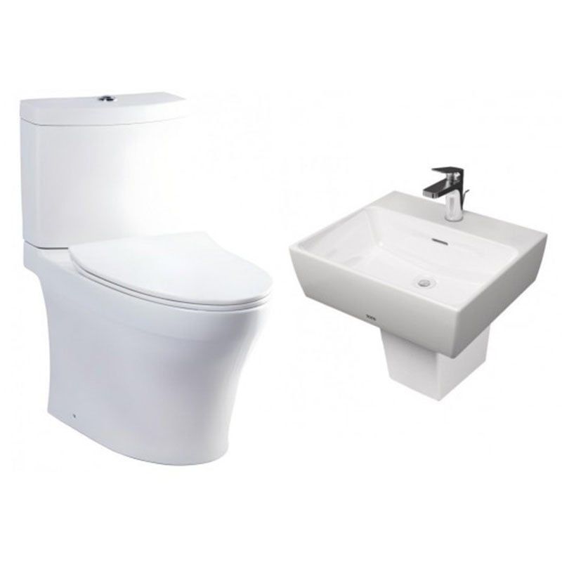  COMBO6NEW TOTO Bộ Bồn Cầu CS769DRT8 + Lavabo LHT328C#XW Treo Tường 