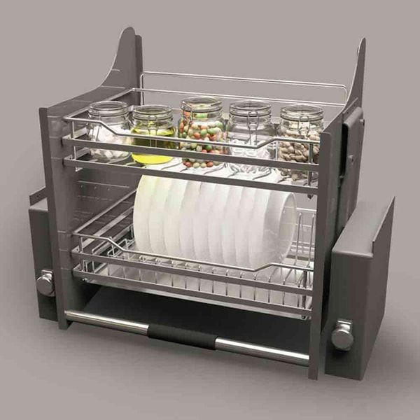 Kệ Chén Di Động Cửa 600mm Mạ Chrome Cucina Lento 504.76.204