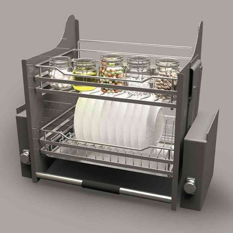 Kệ Chén Di Động Cửa 600mm Mạ Chrome Cucina Lento 504.76.204